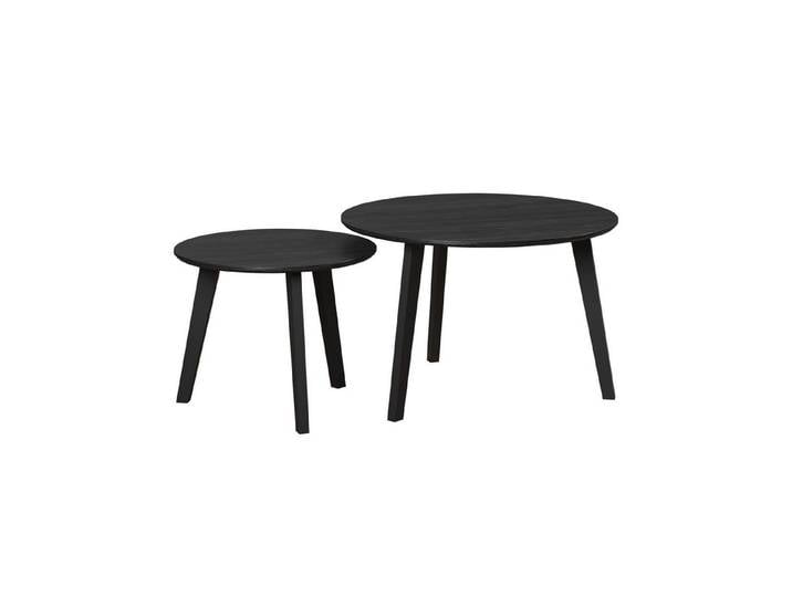 trendteam Couchtisch Ronin, 2er Couchtisch-Set in Esche Schwarz Dekor 50 - 70/ 39 - 45/ 50 - 70cm