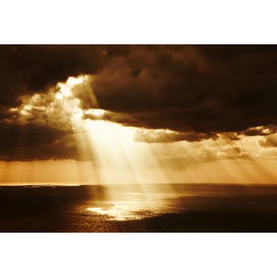 Fototapete PAPERMOON "MEER-NATUR LANDSCHAFT STRAND OZEAN WOLKEN HIMMEL TAPETE", bunt, B:3m L:2,23m, Vlies, Tapeten