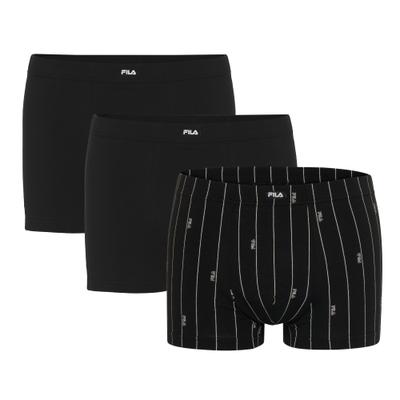 Boxer FILA, Herren, Gr. XXL, Single Jersey, schwarz (assorted), Single Jersey, Obermaterial: 95% Baumwolle, 5% Elasthan, körpernah, Unterhosen, ohne Eingriff, elastisch, bequem, Baumwollmix