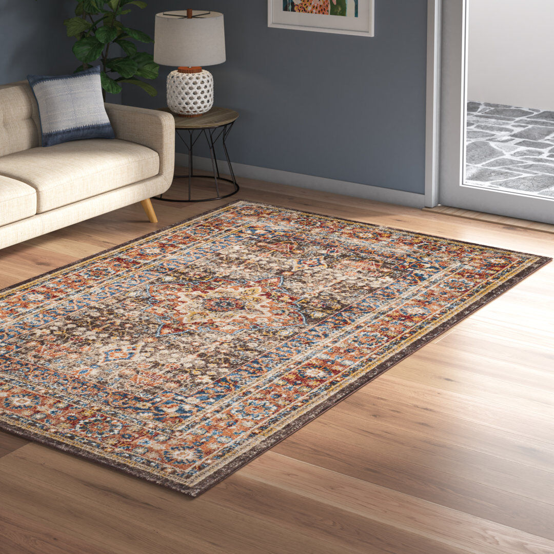Langley Street Ashlee Oriental Area Rug Brown/Rust/White/Blue Rectangle 200 x 300 cm