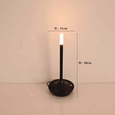 Inspire Curations Rechargeable Candlelight Atmosphere Table Lamp Touch LED Bedside Light black