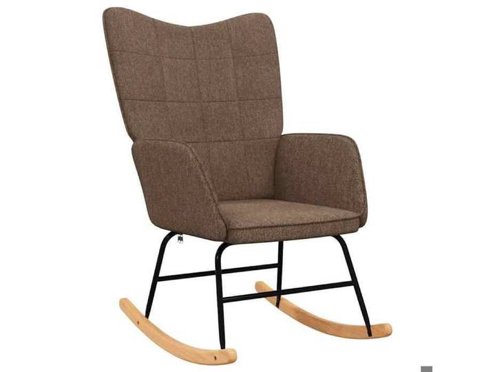 Fauteuil Allaitement - Brun - Chaise à bascule - Rocking Chair - avec tabouret - Marron Tissu 61x78x98 cm F1473