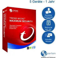 Trend Micro Maximum Security, 5 Geräte - 1 Jahr, Download