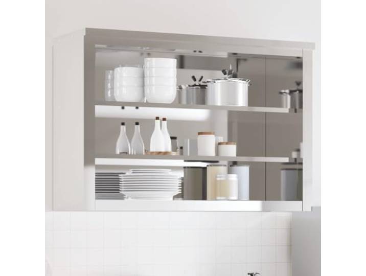 KGTKGTYER Edelstahl-Wandschrank für Gastronomie, 2 Ablagen, 110x40x75 cm Wandmontage für Platzersparnis, Rostbeständige Konstruktion, Hygienisch