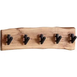 WANDGARDEROBE Akazie Massivholz Metall Modern 60x17x9 cm