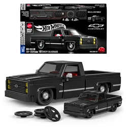Mattel Brick Shop Hot Wheels '83 Chevy Silverado Bauset mit Metallfahrzeug, 225 Teile, 1:32