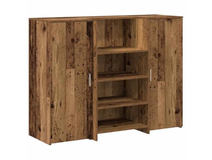 POUFGDR Empfangsschreibtisch, Holz, D, Ingenieur, 135 x 50 x 103,5 cm Großer Stauraum, integrierte Arbeitsplatte, einfache Installation, für Büro, Hotel, Klinik