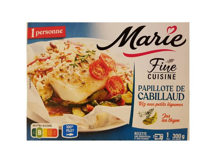 Marie Papillote de cabillaud Riz aux petits légumes 300 g
