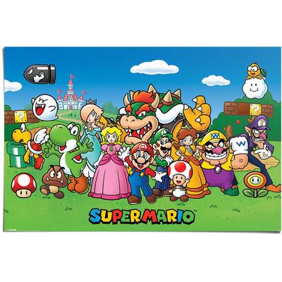 Poster REINDERS "Poster Super Mario", bunt (farbe bild(er): mehrfarbig), B:91,5cm H:61cm, Papier, Bilder, Poster