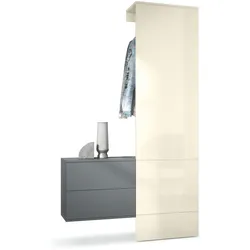 GARDEROBE Carlton Paneel in Creme Hochglanz