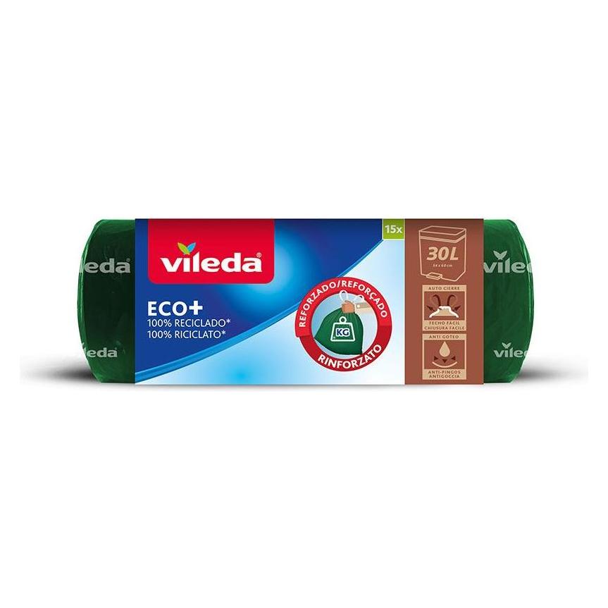 Vileda Bolsa De Basura Reforzada 30l 100% Reciclada Ecobag Bin Liner Reinforced (15x, 30 l) (49391872)