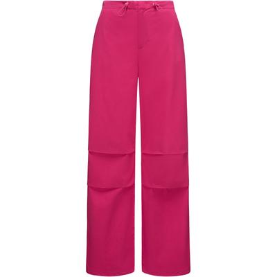 Stoffhose RAGWEAR "Paragata", Damen, Gr. 24, Normalgrößen, pink (magenta), Material: 100% Baumwolle, weit lang, Hosen Stoffhose, Stylische Parachute-Hose mit Kordelzügen