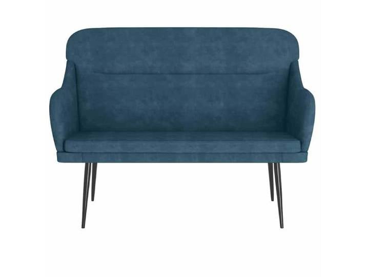 Banc d'entrée pour salon - Bleu - Banc intérieur Rustique - Bleu - 110x76x80 cm - Velours 6661