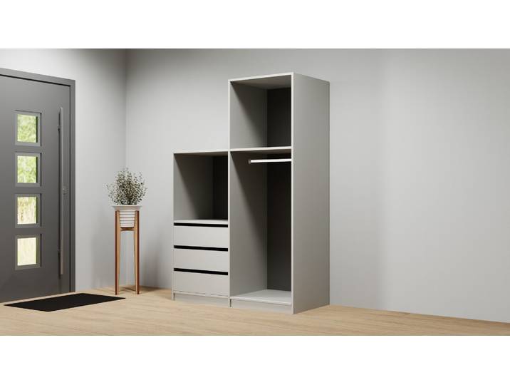 Offener Treppenkleiderschrank nach Maß Premium Dekore Grau