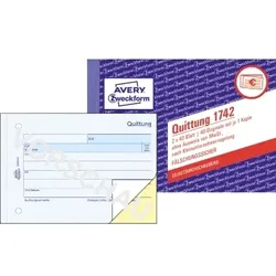 Avery Zweckform Quittung 1742 Kleinunternehmer DIN A6 SD 2x40 Bl