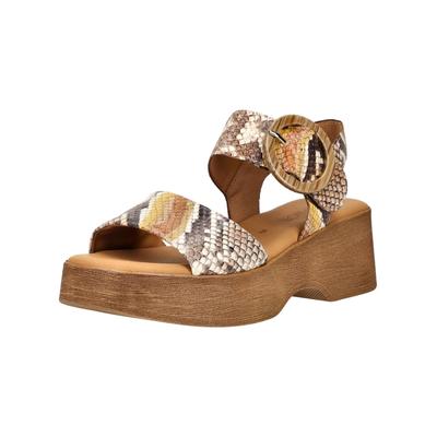 Riemchensandale GABOR "Gabor Sandalen Leder", Damen, Gr. 40,5, Leder, braun (multi), Schuhe Riemchensandale