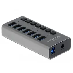 DELOCK Externer SuperSpeed USB Hub mit 7Ports + Schalter