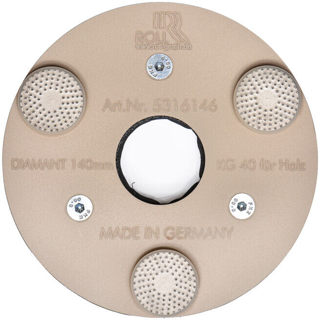 Rouleau Diamant 140mm, KG40 pour le bois, support de base inclus ; Roll (5316146)