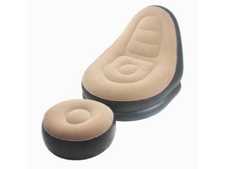 Aufblasbares Sofa, PVC-beflockter Lazy Chair mit Fußhocker Aufblasbares Sofa, PVC, Beflockung, Sessel, Fußhocker(Brown)
