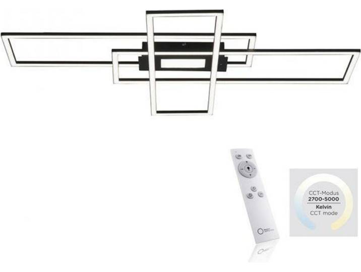 Leuchten Direkt LED CCT Plafonnier Asmin noir 99 x 69\,5 cm dimmable