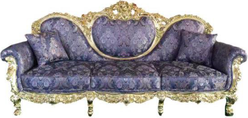 Thron Sofa Queen Polster Samt 3 Sitzer Antik Stil Sessel Lounge Chesterfield
