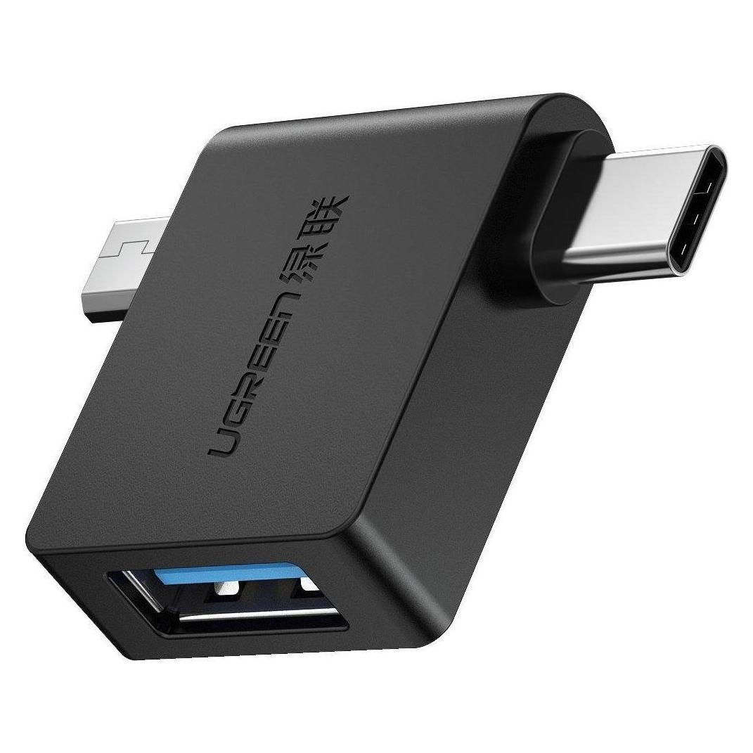 Ugreen Micro USB + USB-C zu USB-A 3.0 Adapter (Micro USB, USB-C) (30453)