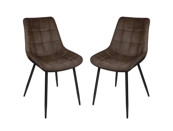 KEDIA. 2 chaises de Salle à Manger Aspect Velours assises rembourrées ergonomiques diverses