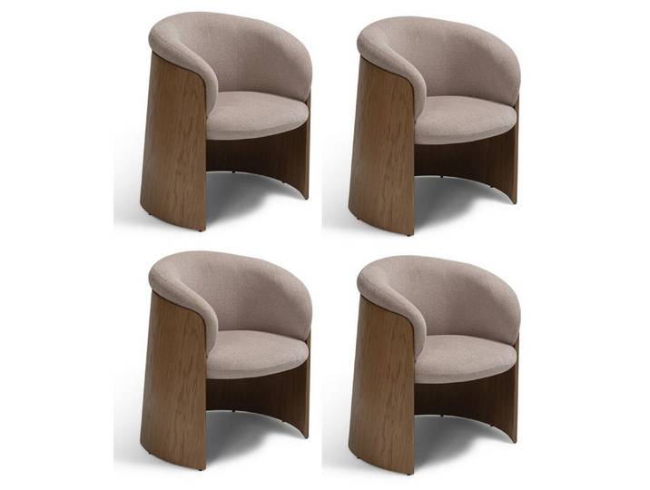 JVmoebel Esszimmerstuhl Stühle Modernes Design Beige Grau Textil Holz Komfortabel Hochwertig, Made in Europa