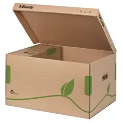 10x Esselte 623918 Archiv Container ECO mit Deckel Karton naturbraun