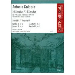 16 Sonaten Band 3 (Nr.9-12) für Violoncello und Bc, Fachbücher von Antonio Caldara