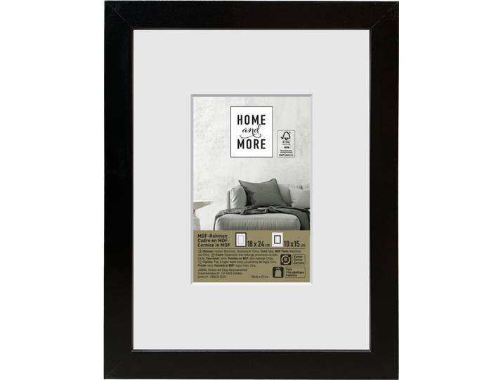 Home and More Bilderrahmen 18 x 24 cm Schwarz MDF