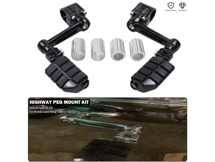 Kit de montage de chevilles d'autoroute réglable à 360 ° avec bras d'extension, adapté pour Honda GoldOOGL1800 Gold Wing GL 1800 F6B F6C, 22mm, 32mm, 35mm