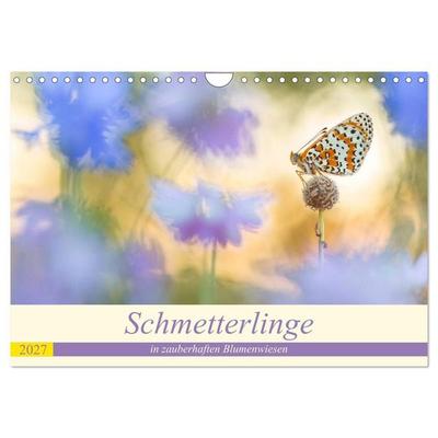 Schmetterlinge in zauberhaften Blumenwiesen (Wandkalender 2027 DIN A4 quer), CALVENDO Monatskalender