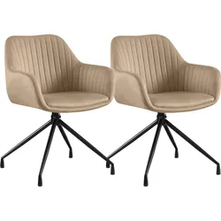 CLP 2er Set Esszimmerstuhl Novanis Samt   Farbe: taupe, Material: Samt