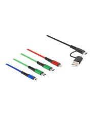 Delock USB Ladekabel 4 in 1 Typ-A+ USB-C zu Lightning Micro 2 x Type-C 1 Digital/Daten 0,1 m (87035)