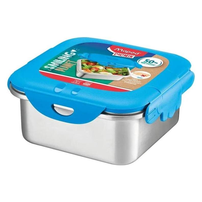 Maped PICNIK Brotdose SMILING PLANET, 1 l, Edelstahl/blau (872503)