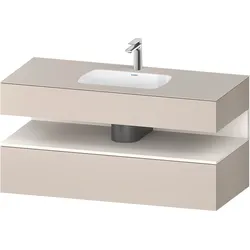 Duravit Collection One Einbauwaschtisch mit Konsolenwaschtischunterbau, 1200x550x600mm, Nische Weiß Supermatt, QA4787084910010, Farbe: Taupe Matt/mit Nischenbeleuchtung