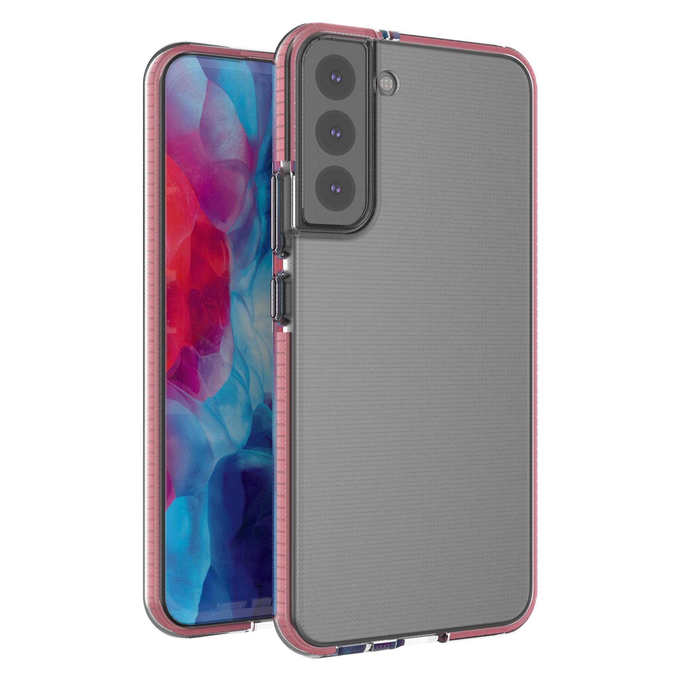 Hurtel Spring Case Cover Gel Cover mit Farbrahmen für Samsung Galaxy S22 + (S22 Plus) Hellrosa (Samsung Galaxy S22+) (1404978613)