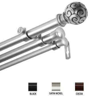 InStyleDesign Lux Triple Curtain Rod 13/16 inch dia.