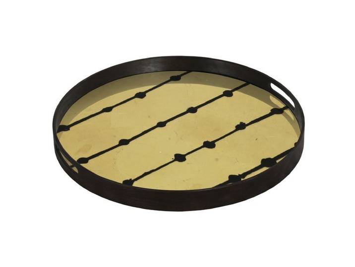 Ethnicraft Gold Leaf Dots Tablett Glas