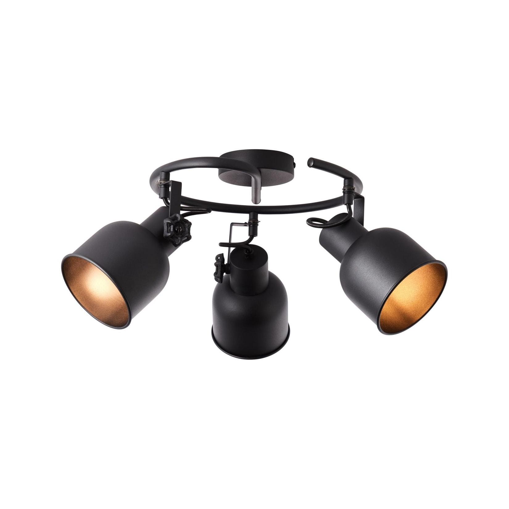 BRILLIANT Lampe, Rolet Spotspirale 3flg sand schwarz, Metall, 3x D45, E14, 18W,Tropfenlampen (nicht enthalten)