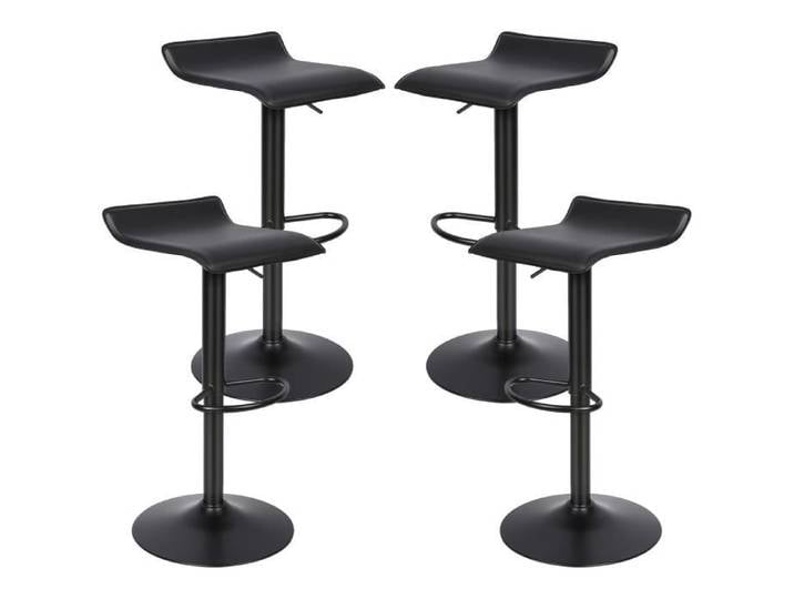 Shenglimeii TABOURET DE BAR Tabourets de bar (4pcs) Réglables en hauteur Noir
