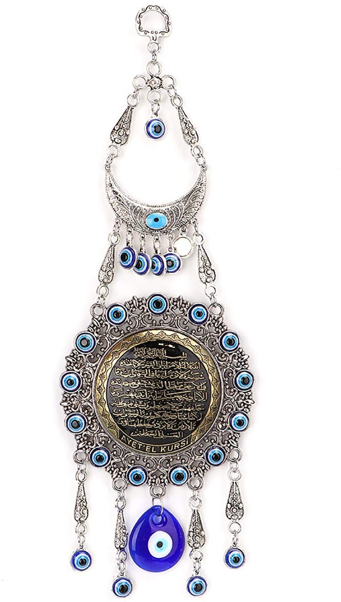Dailygoods Beschermingsamulet Blauw - Boze Oog Hanger - Turquoise Evil Eye Wanddecoratie van Duurzaam Glas