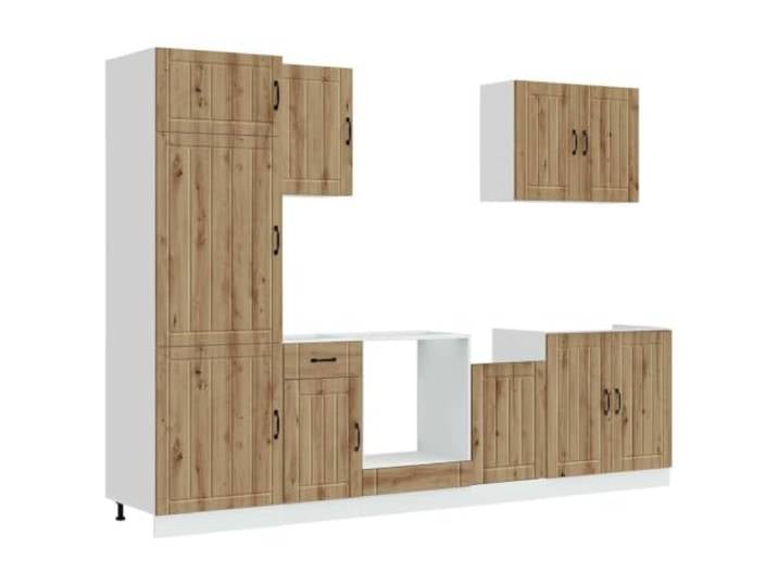 fsahslih 7-TLG. Küchenschrank-Set Lucca Holzwerkstoff Artisan-Eiche Großzügiges Möbel-Ensemble zur stilvollen Optimierung im Küchenraum mit modularen Elementen und viel Stauraum.