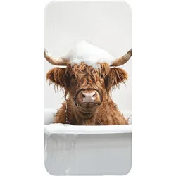 BADEMATTE Schottischer Highlander - Bad - Kuh - Tiere - Schaumstoff Badteppich 60x120 cm