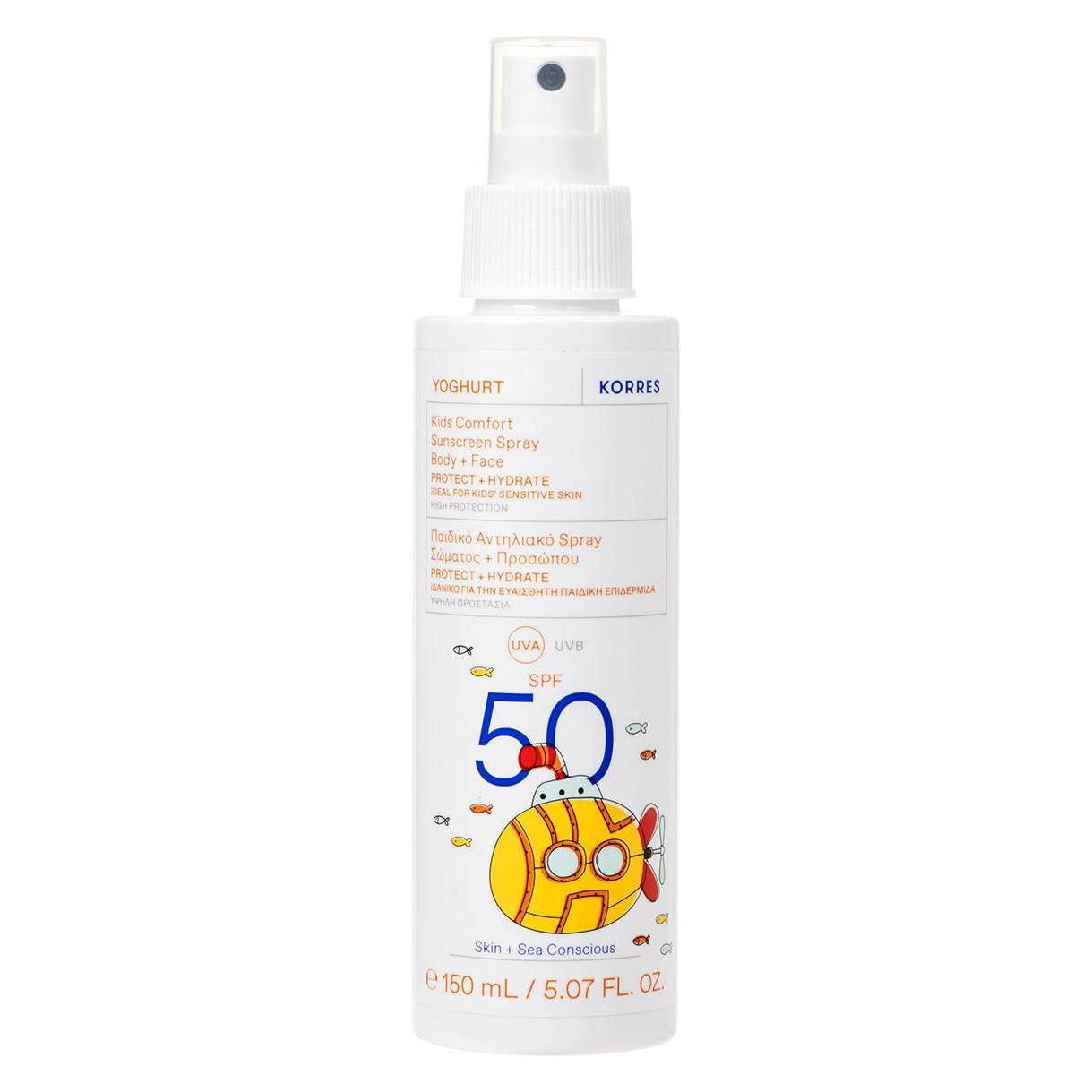 Korres Yoghurt Kids Comfort Sunscreen Spray Body + Face SPF 50 (SPF 50, 150 ml) (43850189)