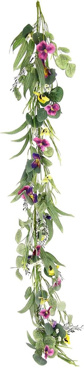 Kunstbloemenrank Viooltjes Slinger - Kleurrijk en Realistisch Ontwerp - 155 cm lang