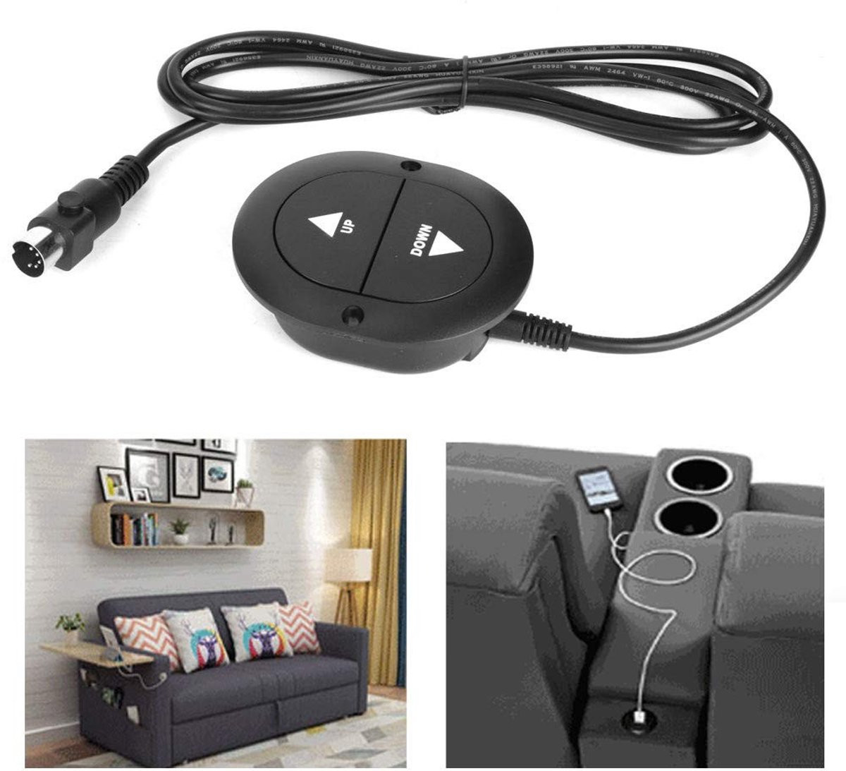 Store_9 Sofa Controller - Elektrische Fauteuil Afstandsbediening met 2 Knoppen en 5 Pin Handschakelaar