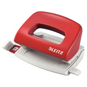 Leitz Locher 5058-00-25, NeXXt Mini, rot, Bürolocher, Stanzleistung 10 Blatt