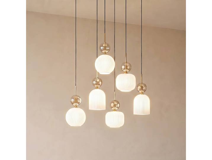 Hängelampe Sophia TK Lighting, dimmbar, weiß / opal, für Wohn- / Esszimmer, Glas, Modern, Pendelleuchte